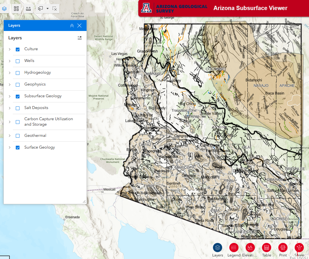 Arizona Subsurface viewer